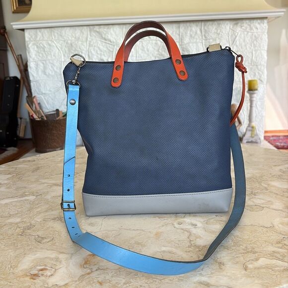 Daniel Chong Madrid Colourful Tote Crossbody Bag Recycled Materials & Leather - Picture 6 of 14